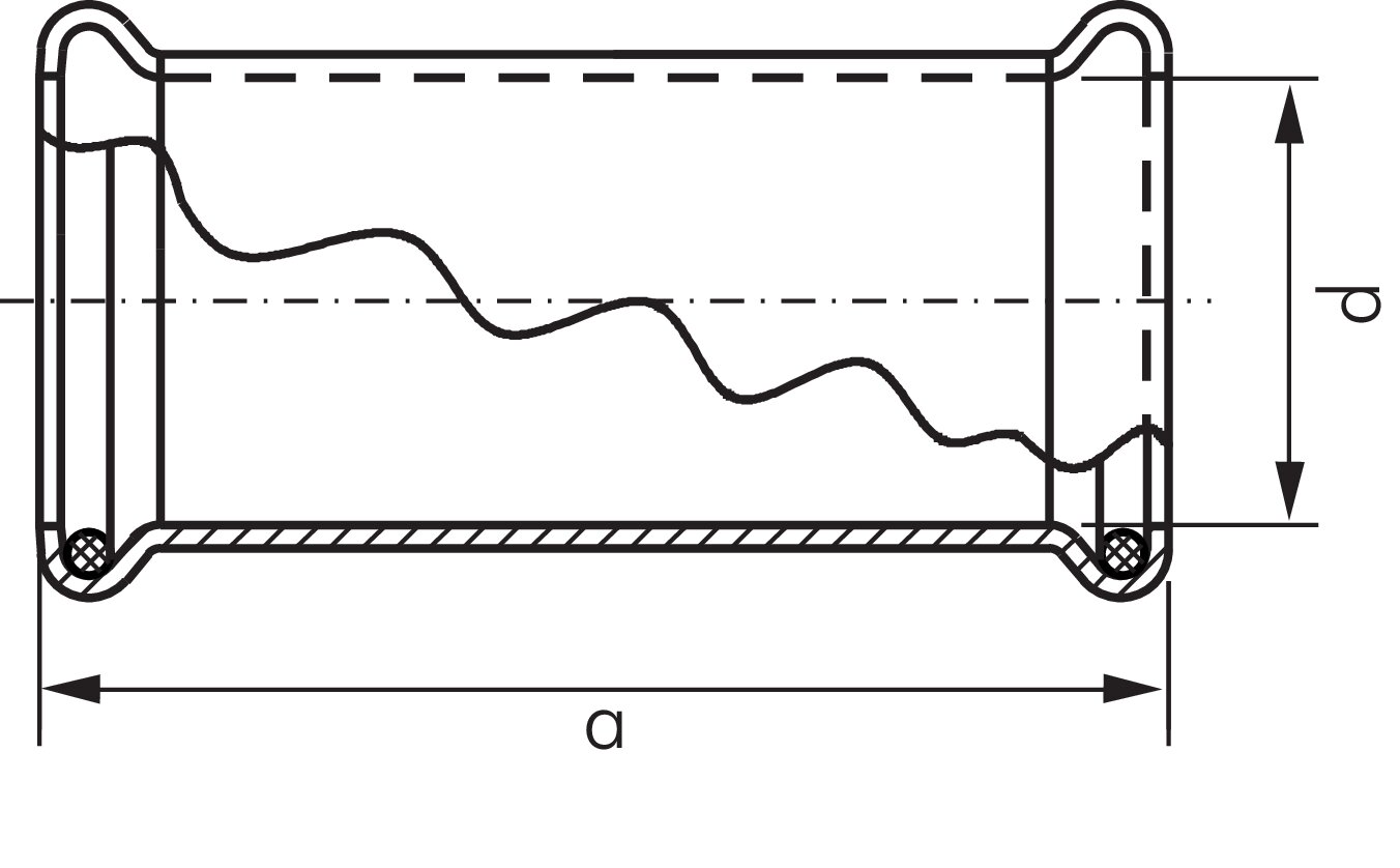 Zeichnung: Schiebemuffe mit Innenpressende (für Re
