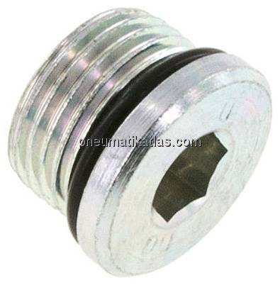 HD-Verschlussstopfen Innenskt. UNF 7/8"-14, Stahl verzinkt