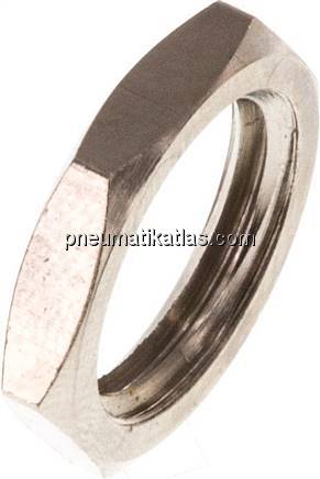 Gegenmutter G 1/4", Messing vernickelt