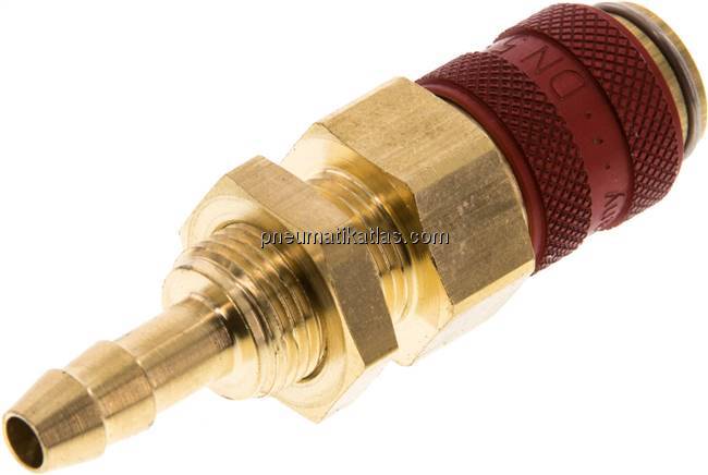 Schott-Kupplungsdose (NW5) 6 (1/4")mm Schlauch, Messing