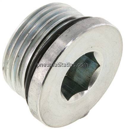 HD-Verschlussstopfen Innenskt. UN 1-3/16"-12, Stahl verzinkt