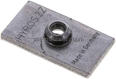 Anschweißplatte, Stahl blank, Baugröße 2, doppelt