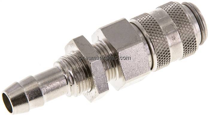 Schott-Kupplungsdose (NW5) 8 (5/16")mm Schlauch, Messing vernickelt