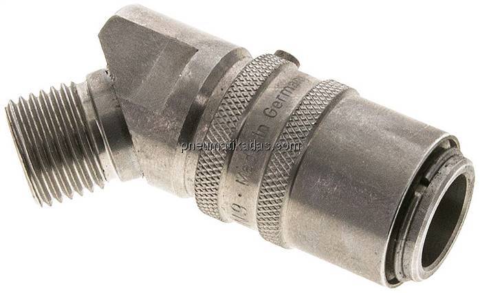 45°-Temperierkupplungsdose 13mm Zapfen,M 16x1,5(AG)