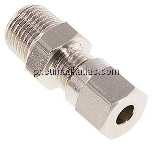 Gerade Schneidringverschr. 4 LL (M8x1)-R 1/8", Messing vernickelt