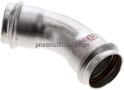 Pressfitting, 45° Bogen, 35mm innen, 1.4404