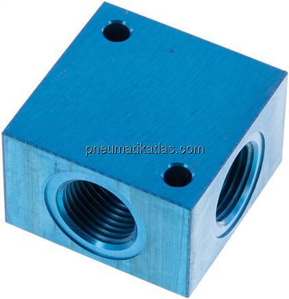 Kreuz-Verteiler 4x G 1/2",Aluminium