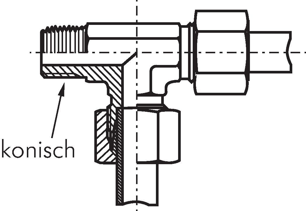 Zeichnung: L-Einschraubverschraubung