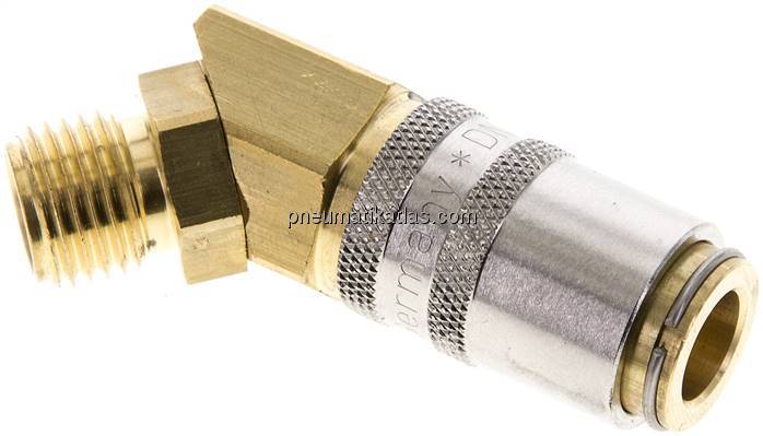 45°-Temperierkupplungsdose 9mm Zapfen,G 1/4"(AG)