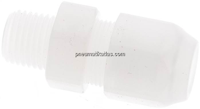 Gerade Verschraubung R 1/4"-10x8mm, PVDF (FDA)