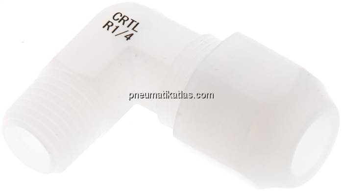Winkel-Verschraubung R 1/4"-10x8mm, PVDF (FDA)
