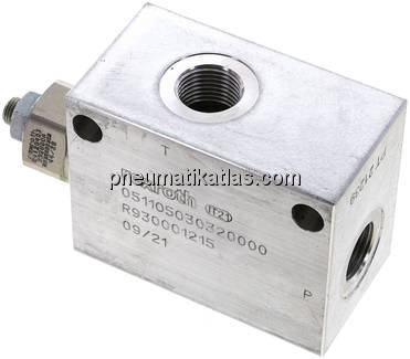 Druckbegrenzungsventil 2x G 1/2", 10 - 210 bar, max. 150 l/min