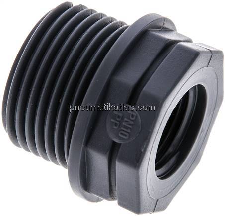 Reduziernippel G 1"(AG)-G 1/2"(IG), Polypropylen