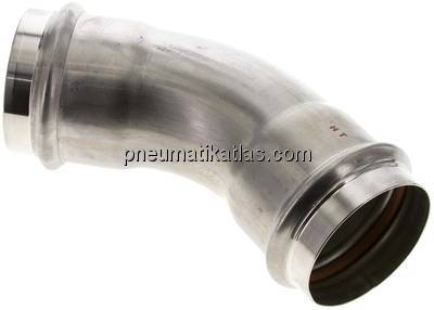 Pressfitting, 45° Bogen, 54mm innen, 1.4404