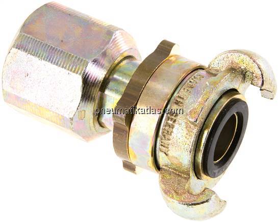 Sicherheits-Kompressorkuppl. G 1"(IG), Temperguss verzinkt