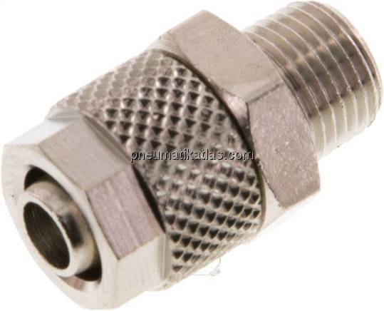 Gerade Verschraubung R 1/8"-8x6mm, Messing vernickelt