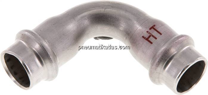 Pressfitting, 90° Bogen, 15mm innen, 1.4404