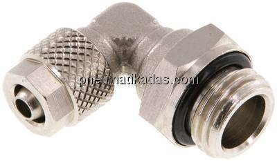 Winkel-Drehverschraubung G 1/4"-6x4mm, Messing vernickelt