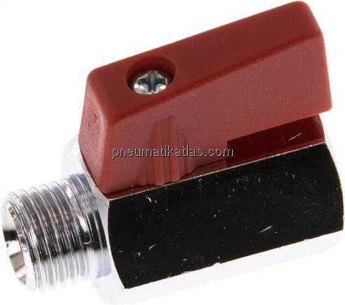 Messing-Minikugelhahn G 1/4" Innengewinde / Außengewinde, PN 15