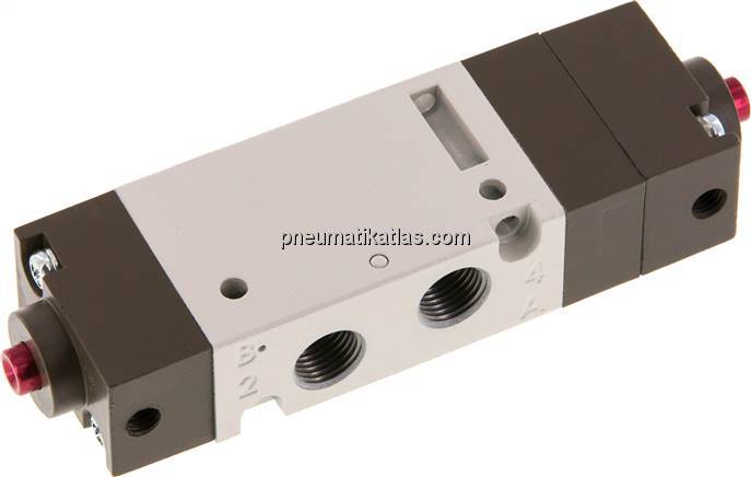 5/3-Wege Pneumatikventil, G 1/8", Mittelstellung geschlossen