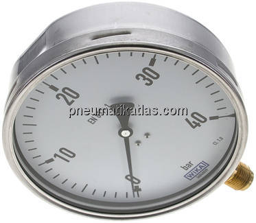 Manometer senkrecht (CrNi/Ms), 160mm, 0 - 40 bar