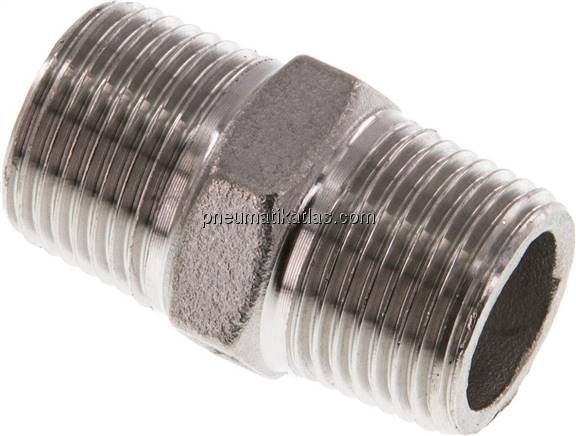 Doppelnippel R 3/8"-R 3/8", 1.4408