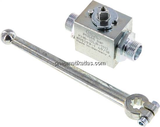 Hochdruck-Kugelhahn, Stahl, 12 L (M18x1,5), 0 - 315bar