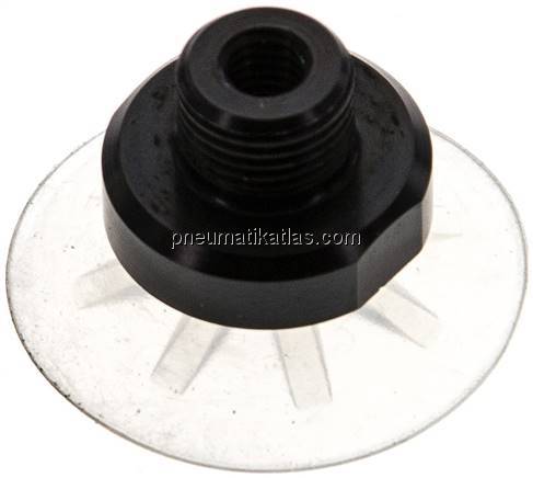 Flachsauger, Stützrippe, P-Serie, Ø 28x1mm, Silikon (50A), transparent