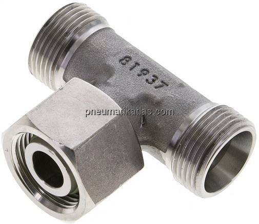 Einstellb. T-Schneidringverschraubung 15 L (M22x1,5), ohne Mutter & Schneidring,