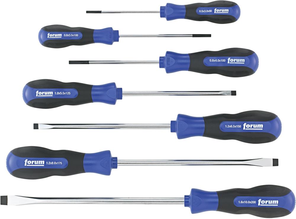 Schraubendreher-Satz rund Schlitz 7-teilig FORUM
