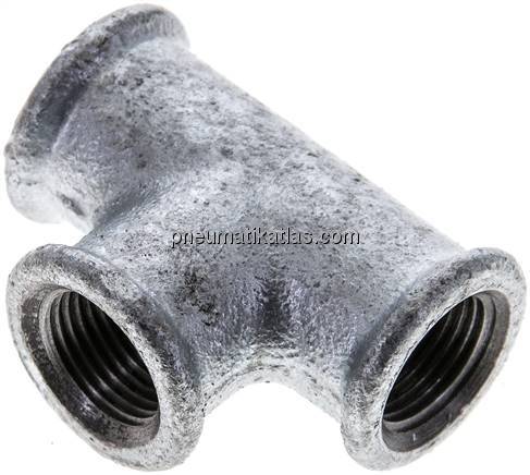 T-Stück Rp 3/8" (IG), Temperguss verzinkt