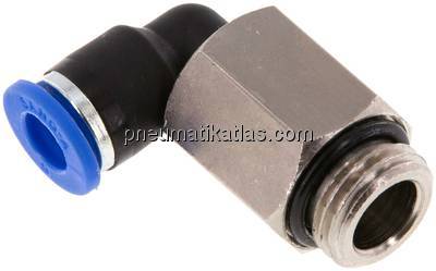 Winkel-Steckanschluss, lang G 1/4"-6mm, IQS-Standard