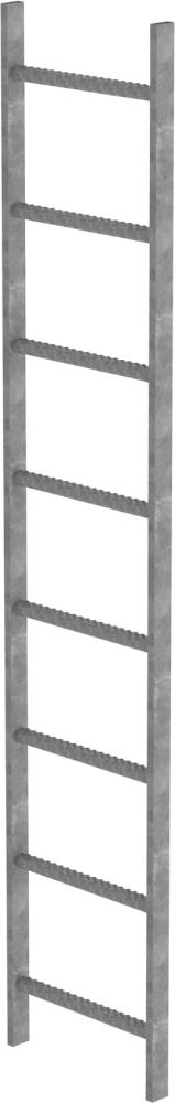 Schachtleiter 8 Sprossen L 2,24 m B440 mm LW 300 mm Stahl verzinkt