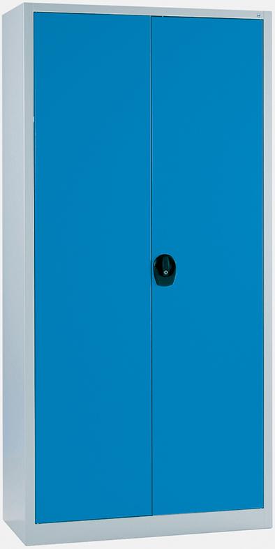 Flügeltürenschrank 4 Böden, 50kg Traglast H1950xB930xT400mm RAL 7035/5012