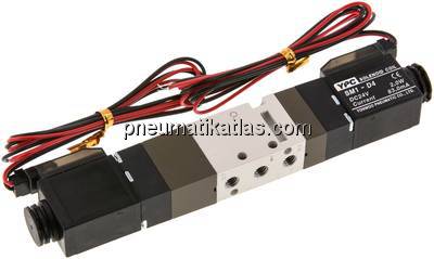 5/3-Wege Magnetventil, M 5, Mittelstellung geschlossen, 24 V DC