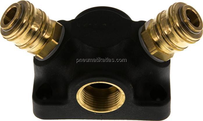 Wanddose mit G 3/4" (IG) und 2 Standard-Kupplungsdosen NW7,2