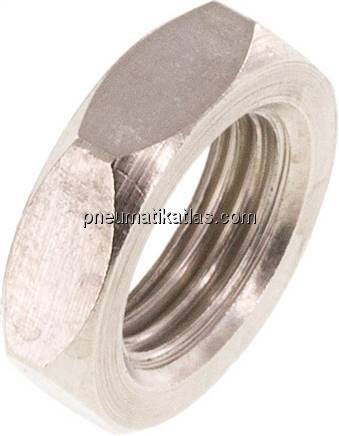 Gegenmutter G 1/8", Messing vernickelt