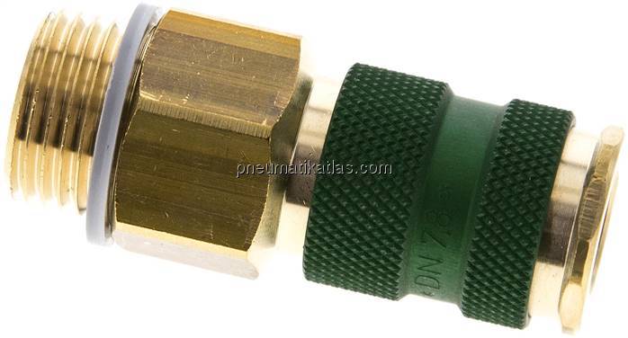 Kupplungsdose (NW7,2) G 1/2"(AG), grün, Kreis Ø 12,5 mm