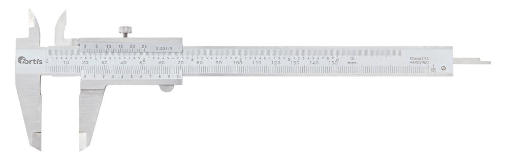 Taschenmessschieber Feststellung oben 150mm 1/50, 1/1000 FORTIS