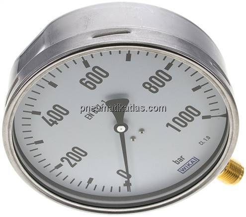 Manometer senkrecht (CrNi/Ms), 160mm, 0 - 1000 bar
