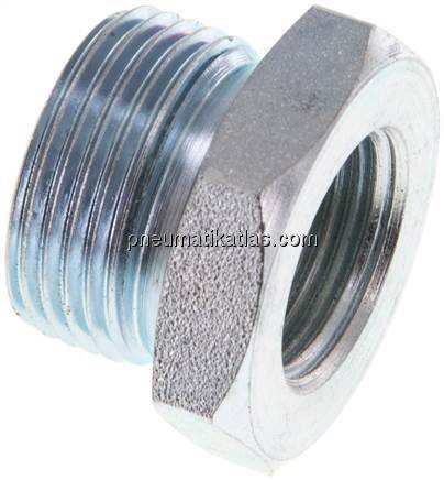 Reduziernippel M 22x1,5(AG)-G 3/8"(IG), Stahl verzinkt