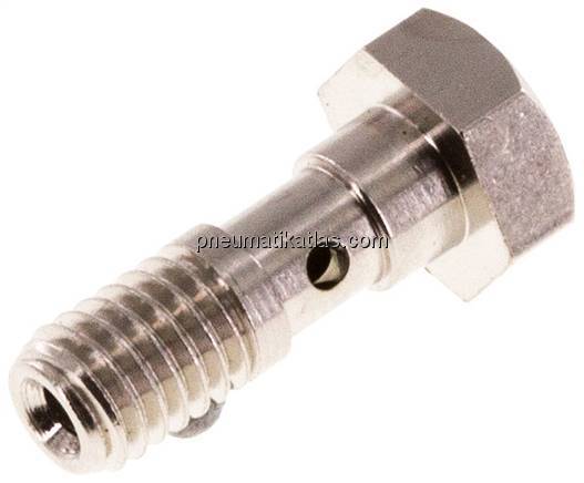 Hohlschraube, 1-fach M 5-14,5mm, Messing vernickelt