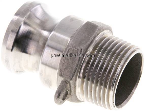 Kamlock-Stecker (F) NPT 1"(AG), Edelstahl (1.4408)