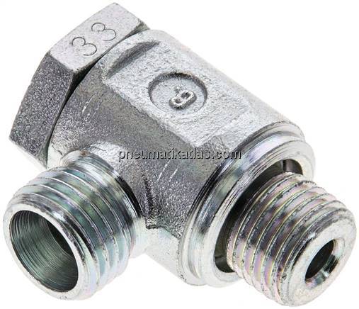 Winkel-Schwenkverschraubung G 1/4"-8 L (M14x1,5), ohne Mutter & Schneidring, Sta
