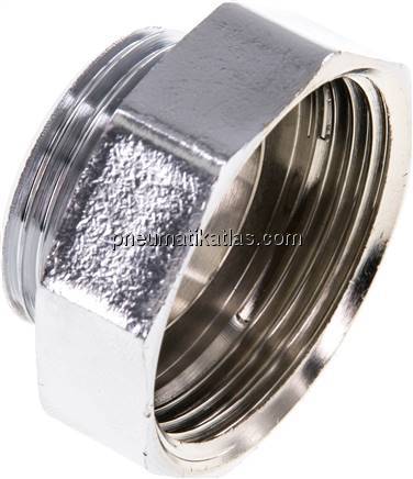 Reduziernippel G 1"(AG)-G 1-1/4"(IG), Messing vernickelt