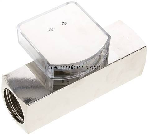 Durchflussmesser G 1" (IG), 1 - 4 l/min, Messing vernickelt