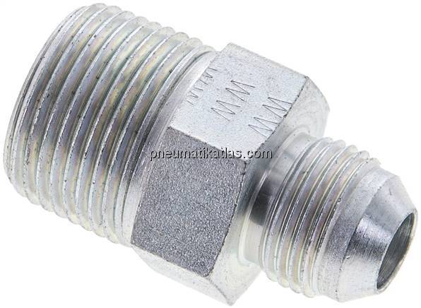 Doppelnippel NPT 3/4"-UNF 3/4"-16(JIC), Stahl verzinkt