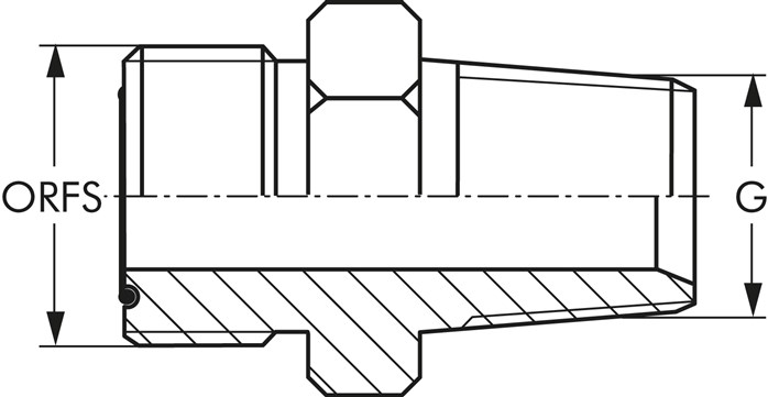 Zeichnung: Gerade ORFS-Einschraubverschraubung (NP