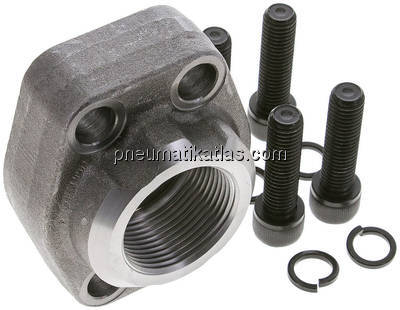 Flanschverschraubung 1-1/2"-SAE (3000 PSI), G 1-1/4" (IG)