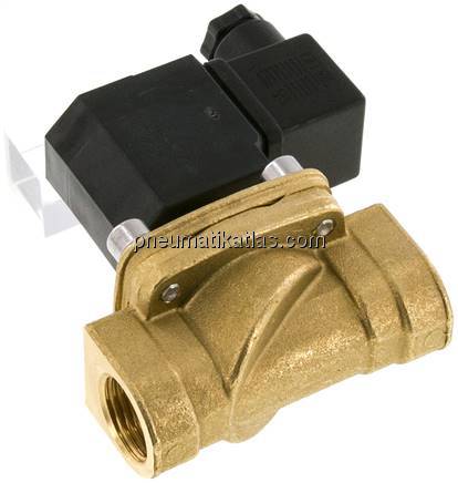 2/2-Wege Messing-Magnetventil G 1/2", -0,95 bis 12 bar, stromlos geschlossen (NC